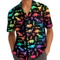 thumbnail image 5 of Funny Rainbow Dinosaur Alien Hawaiian Shirt For Men Aliens Tie Dye Mens Hawaiian Shirts Short Sleeve Button Down Shirt Men, 5 of 7
