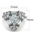 thumbnail image 2 of Women's High Polished Stainless Steel Engagement Ring with 7.7 mm AAA Cubic Zirconia - Size 6, 2 of 5