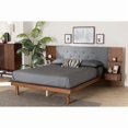 thumbnail image 4 of Baxton Studio Eliana Fabric & Wood King Bed with Nightstand in Gray/Walnut, 4 of 28
