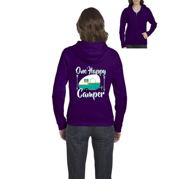 Artix - Women's Sweatshirt Full-Zip Pullover - ONE HAPPY CAMPER