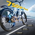 thumbnail image 3 of VIPDRIVE Electric Bike - 24'' Adult E Bike, Peak 750W 20MPH City Cruiser E-Bike with 48V7.8AH Removable Battery with Fork Suspension and Dual Disc Brakes（UL2849), 3 of 8
