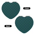 thumbnail image 2 of Kdxio Black And Teal Checkerboard Pocket Mirror, 1X/2X Travel Makeup Mirror 2-Sided Folding Small Mirror Portable Double-Sided Magnifying Cosmetic Mirror for Gift-Heart Shape, 2 of 9