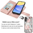 thumbnail image 6 of For Samsung Galaxy A15 5G Wallet Case, Ebizware Galaxy A15 5G Magnetic PU Leather Wallet Phone Case with Credit Card Slots Holder and Kickstand Folio Flip Detachable Cover with Wrist Strap - Marble, 6 of 9