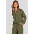 thumbnail image 6 of Lounge Sets For Women 2025 Half Zip Sweatshirt And Wide Leg Sweatpant 2 Piece Outfits Sweatsuit Tracksuit, 6 of 7
