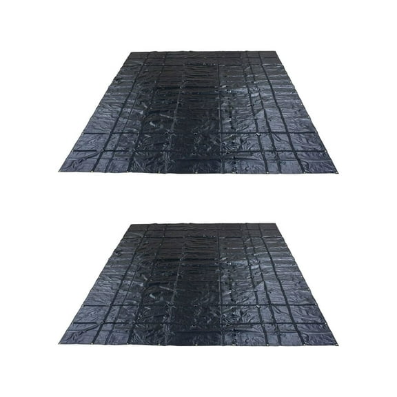 (2 Pack) 16' x 24' Flatbed Truck Tarps Heavy Duty 18oz Steel Tarp - Black