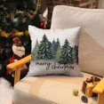 thumbnail image 2 of Christmas Pillow Covers 18x18 Christmas Decorations Watercolor Blue Green Christmas Tree Rustic Style Nature Forest Print Decorative Throw Pillows Winter Christmas Decor, 2 of 6