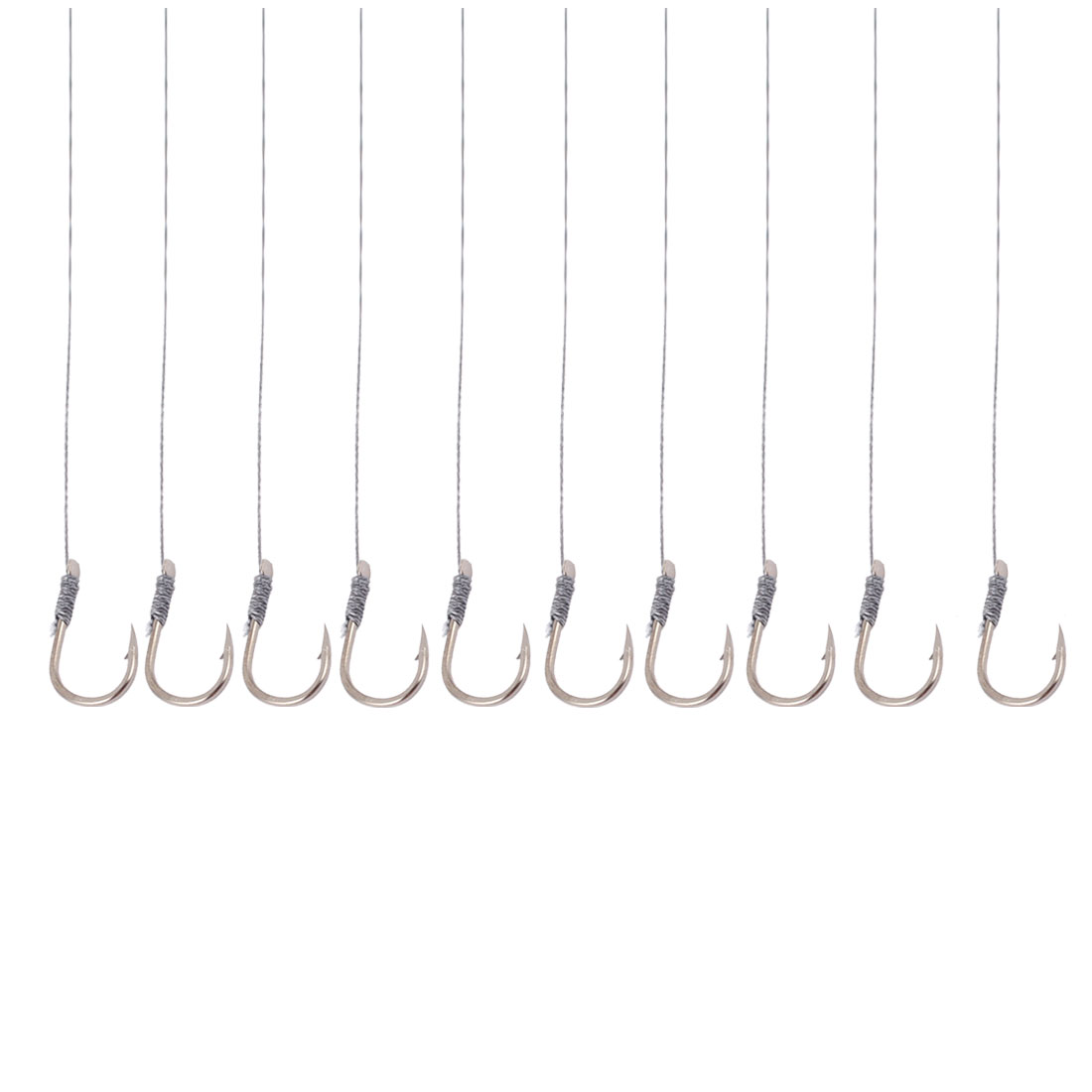 10pcs 8 Metal Eyeless Sharp Barb Fish Tackle Wire Leader Fishing Hook