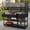 Black, variant on Mintazer 62.3" Patio Kitchen Island Cart with Raised Shelf and Drawers, 2-in-1 Outdoor BBQ Grill Cart & Garden Potting Bench, Rolling Workstation with Stainless Steel Top, Black