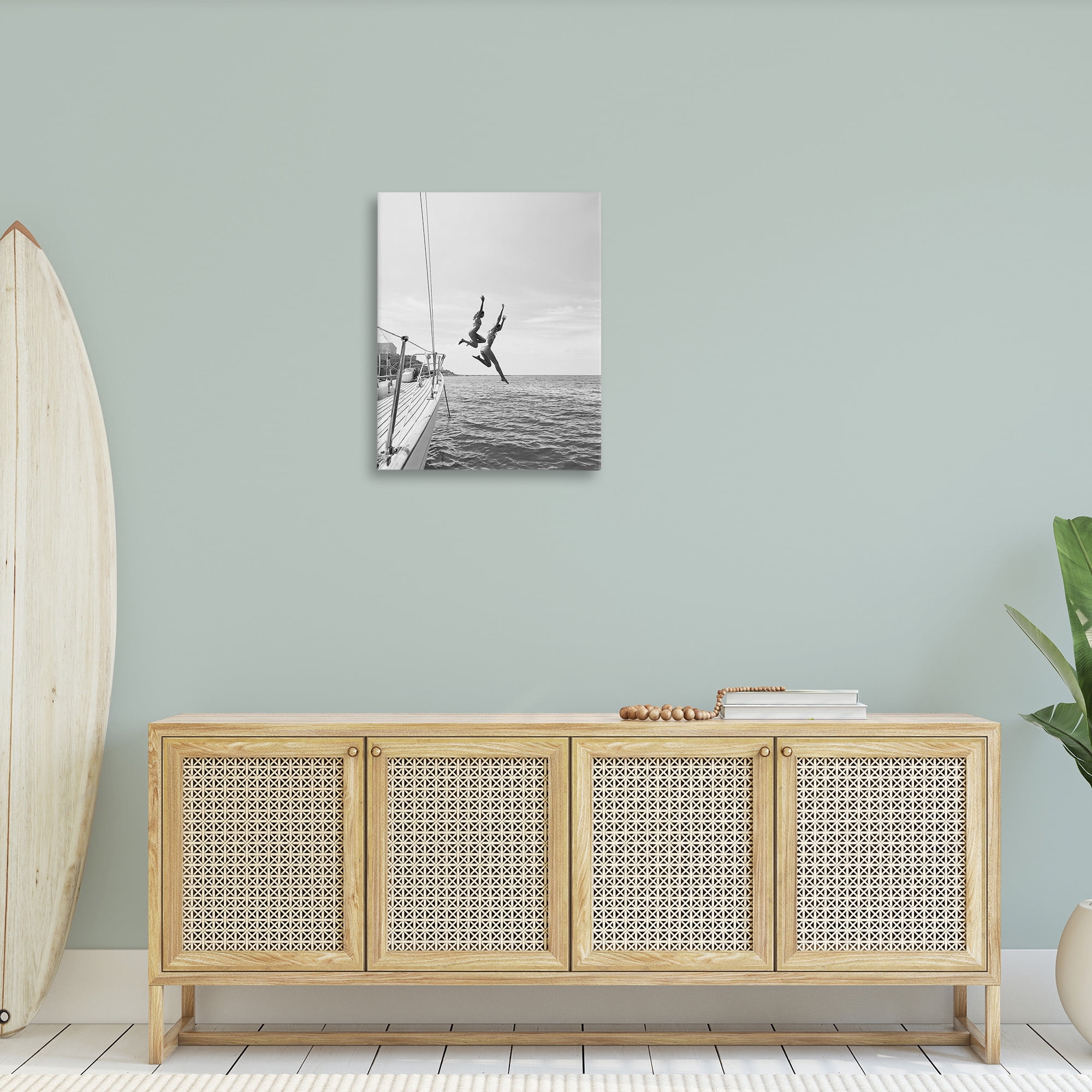 Stupell Industries People Diving from Boat Transportation Photography Gallery Wrapped Canvas Art Print Wall Art, 24 x 30