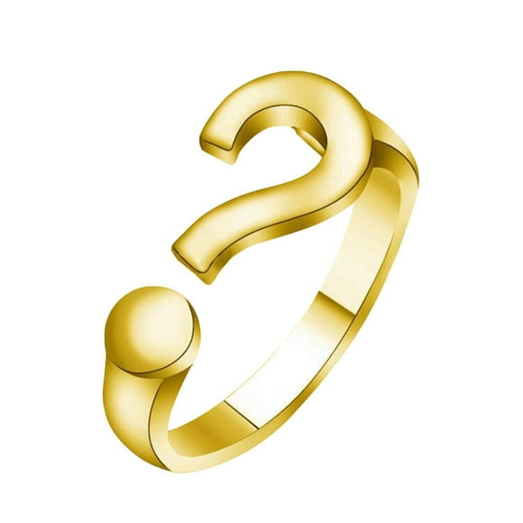 Rings For Women Women's Open Question Mark Ring Opening Adjustable Ring Fashion Ring Jewelry Festival&Birthday Gift Suitable For Daily Life And Banque Party