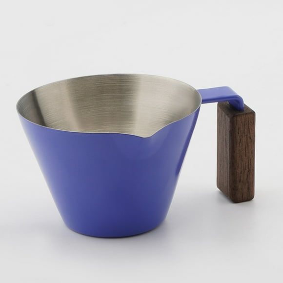 WIFKLSIIPG Italian Espr.esso Cup 100ml Ounce Cup Stainless Steel Purple Extraction Cup with Walnut Handle Coffee Cup(Purple)
