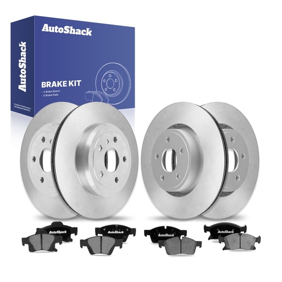AutoShack Front Vented & Rear Vented Brake Rotors   Ceramic Pads 12-PC Brake Kit Replacement for 2017-2021 Jeep Grand Cherokee 2017-2022 Dodge Durango