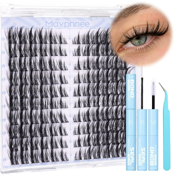 Kit de extensión de pestañas Mavphnee Cat Eye Lash Clusters Manga