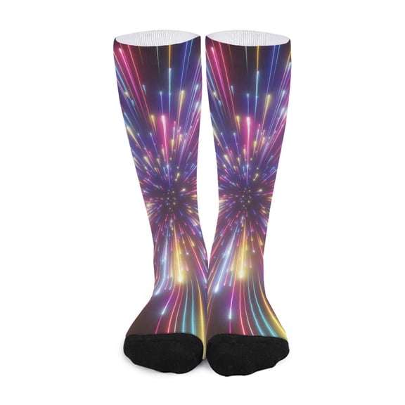 DIQADILA Colorful Hyperspace Print Long Socks