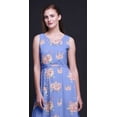 thumbnail image 2 of Bimba Robe Longue Maxi à Imprimé Floral pour Femme, Col Rond, Robe de Soirée - Moyen, 2 of 6