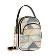 thumbnail image 7 of FORMRS Crossbody Bag for Women Quilted Travel Shoulder Cell Phone Purse with Chain Strap Handbag, Pink Geometric, 7 of 7