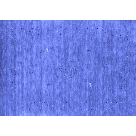 Ahgly Company Indoor Rectangle Abstract Blue Contemporary Area Rugs, 2' x 3'