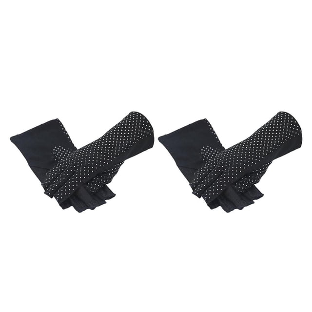 sweethay Manoplas de protección solar Algodón antideslizante Suministros para mujeres Ropa de verano Manopla de conducción Cubierta de mano a prueba de punto negro 2piezas sweethay CBP268434