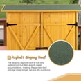 thumbnail image 3 of 56 Inch Outdoor Storage Shed with Lockable Door, Solid Wood Garden Tool Shed with Detachable Shelves & Waterproof Roof, Natural Wood Color, 3 of 15