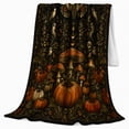 thumbnail image 2 of Ghost Pumpkin Scene Ghosts And Pumpkins Spooky Holiday Art Halloween Lovers Playful Harvest Motif Warm Flannel Blanket, Halloween Gift for Living Room and Family Room Home Decor, 2 of 7