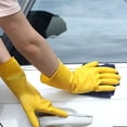 thumbnail image 3 of Jialinnn Rubber Cleaning Gloves for Kitchen Dishwashing, XL, Yellow, 3 of 9