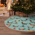 thumbnail image 5 of Rateoe Dachshund Dog Puppy Pattern Christmas Tree Skirt with Ties , Christmas Tree Decorations, Farmhouse Christmas Decor Xmas Holiday Decorations-30", 5 of 6