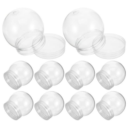 unbranded 10pcs Clear Water Globes with Screw Off Cap Empty Snow Globe Making Props