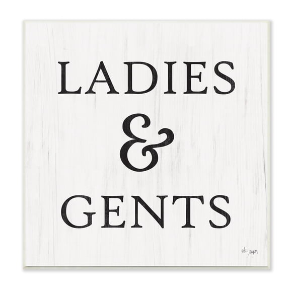 Stupell Industries Ladies & Gents Bathroom Sign Country Grain Pattern, 12 x 12, Design by Jaxn Blvd.