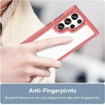thumbnail image 3 of Case for Samsung Galaxy S22 Ultra Case Slim Dropproof [Defend from Drop/Scratch/Slip/Fingerprint] Clear Acrylic Hard Back Soft TPU Bumper Hybrid Phone Cover for Samsung S22 Ultra-Red, 3 of 16