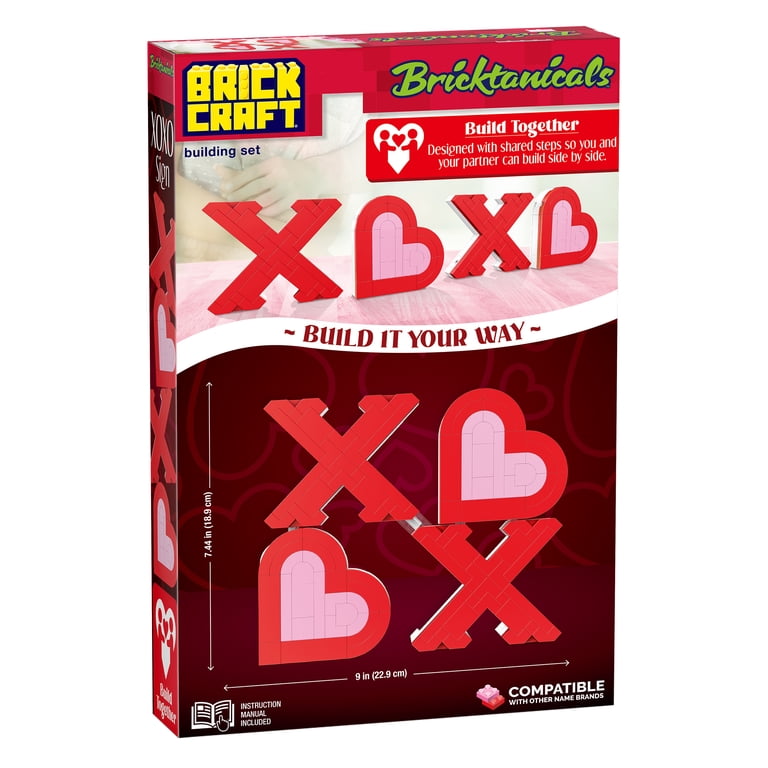 Brickcraft Bricktanicals XOXO Sign Building Kit (244-Piece Set