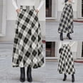 thumbnail image 5 of BUYISI Womens High waist Casual Plaid A-line Fashion Basic Simple Skirt Camel S, 5 of 9
