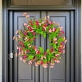 thumbnail image 2 of Dvumao 17.7-Inch Artificial Spring Wreath, Flower Wreath with Green Leaves for Front Door, Wall, Window, Indoor and Outdoor Home Decor, 2 of 9