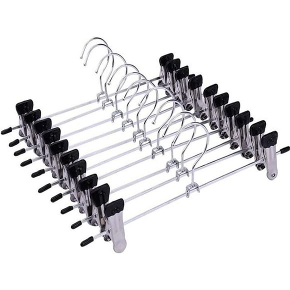 Coat Hangers 10Pcs Hangers for Clothes Stainless Steel Clip Stand Hanger Pants Skirt Clothes Hanger