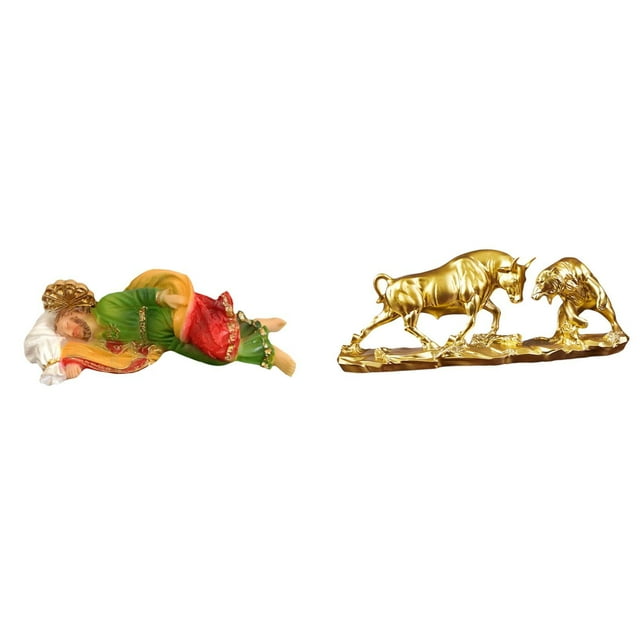 Estatua de José durmiente y figura de toro Feng Shui, estatua de oso, arte moderno, esculturas chinas de vacas y ganado para mesa, regalos para el Día