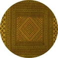 thumbnail image 1 of Ahgly Company Machine Washable Indoor Round Persian Yellow Traditional Area Rugs, 6' Round, 1 of 4