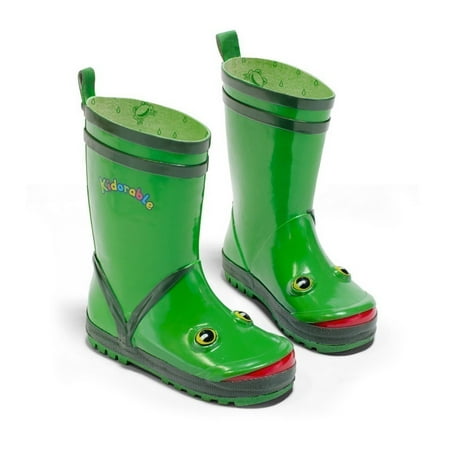 Kidorable Little Boys Green Frog Eyes Design Rubber Rain Boots 5
