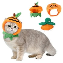 Halloween Cat Costumes Pumpkin Cat Hat Pet Cosplay Costume Cap for Halloween Kitty Dress Up Accessories