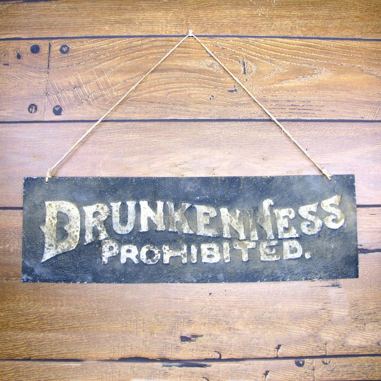 Vintage Style Metal Drunkenness Prohibited Wall Sign Hang Bar Pub Man Cave Decor Vintage Style Metal Drunkenness Prohibited Wall Sign Hang Bar Pub Man Cave Decor