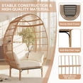 thumbnail image 4 of Kselythan Patio Egg Chair Oversized Lounger,Wicker Egg Rattan Chair Outdoor Indoor,Oversized Egg-Shaped Chair,500 Lbs Egg Shape Balcony Chair Lounge Chairs for Living Room,Balcony,Backyard, 4 of 7