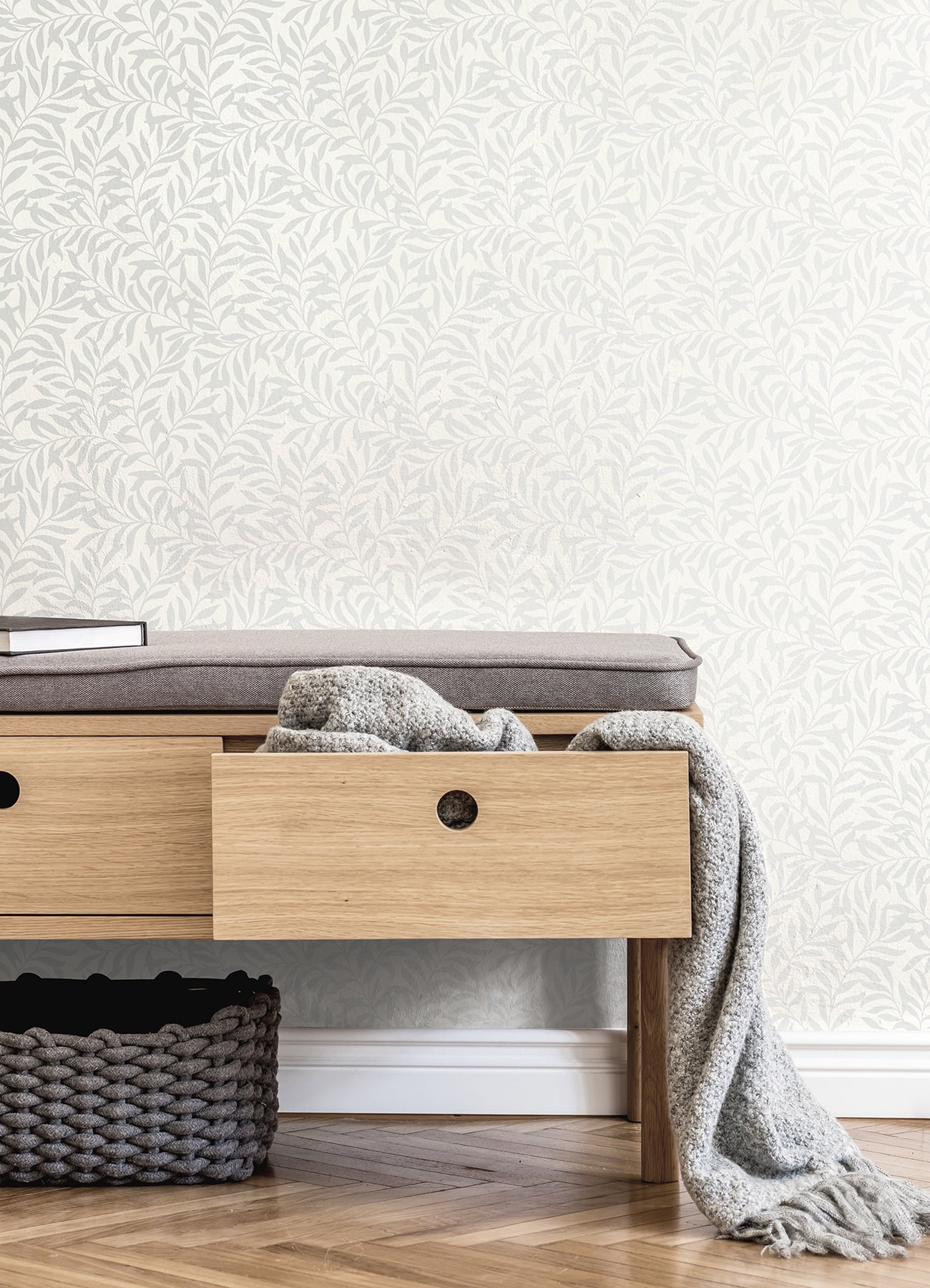 Brewster Home Fashions Salix Silver Leaf Wallpaper