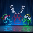 thumbnail image 2 of Handmadetneonsign Christmas Paw Led Sign, Paw Merry Christmas Neon Sign, Dog Paw Led Light, Cat Paw, 2 of 5