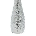 thumbnail image 6 of DecMode 3"W, 12"H Abstract Slim Textured Bottleneck Silver Ceramic Vase with Varying Patterns, Set of 3, 6 of 19