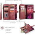 thumbnail image 2 of Para Samsung Galaxy S22 Ultra 5G Funda tipo billetera con Tarjetero Soporte de Pie Bolsillo Magnético con Cremallera Correa de Cordón, Funda Tipo Billetera de Cuero con Tapa, 2 of 6