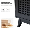 thumbnail image 4 of 4-door Modern Storage Sideboard with Adjustable Shelf Latticwork Door Cabinet for Living Room Black, 4 of 7