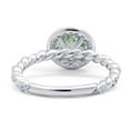 thumbnail image 3 of Natural Green Amethyst Prasiolite Size-6 Art Deco Round Vintage Style Braided Twisted Halo CZ Wedding Engagement Ring 925 Sterling Silver Gifts For Her, 3 of 6