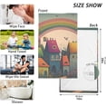 thumbnail image 2 of Coolnut Bathroom Hand Towels Set of 2-Cartoon Cute Houses, Cotton Bath Towels Lightweight Quickdry for Bathroom Ktichen Travel Gym, 16"×28", 2 of 6