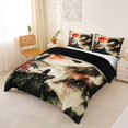 thumbnail image 2 of Metsweet Animal Dragon Bedding, Japanese Samurai Duvet Cover Full, Black Red White,Black Reversible,3pcs,1 Duvet Cover and 2 Pillowcases, 2 of 5