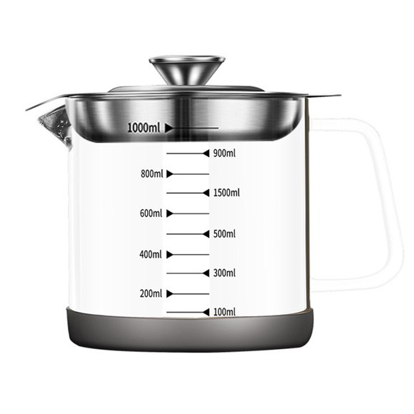 Dinheiro Glass Gravy Separator with Filter Cap, Fat Separator, Poultry Separator