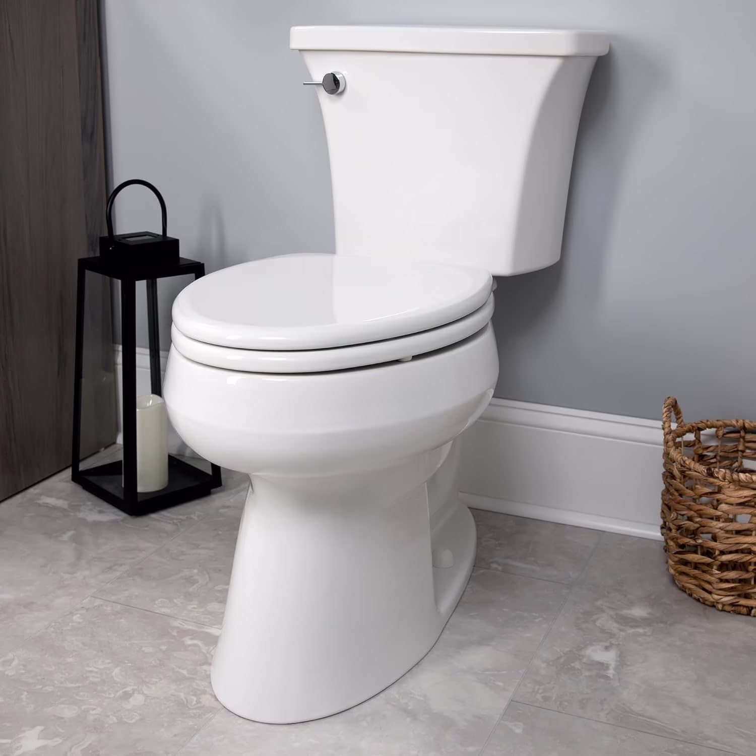 (4 pack) Mayfair Lannon® Slow Close Elongated Enameled Wood Toilet Seat in White Adjustable and Never Looosens