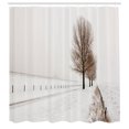 thumbnail image 3 of Ambesonne Nature Shower Curtain, Snow Winter Frozen, 69"Wx75"L, White Brown, 3 of 5